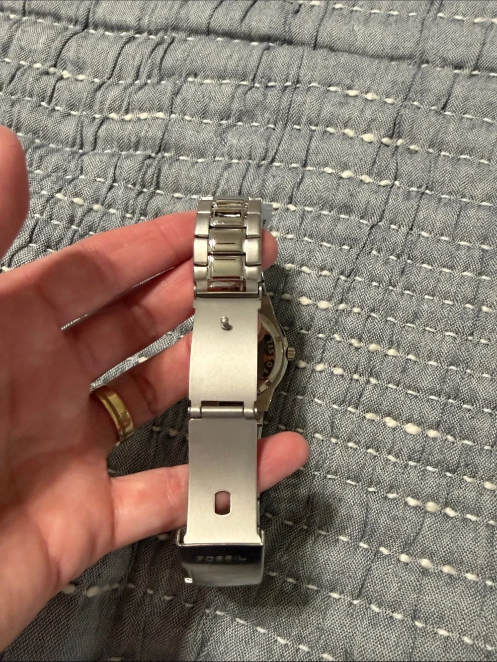 NWT Fossil Union Pacific Silver Stainless Steel Men’s Watch